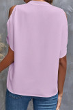 Elegant Solid Patchwork V Neck Tops