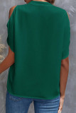 Elegant Solid Patchwork V Neck Tops