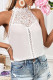 Sexy Solid Lace Hollowed Out O Neck Tops