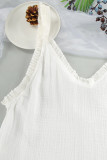 Casual Living Solid Tassel V Neck Sling Dress Dresses