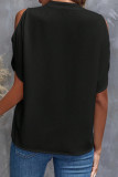 Elegant Solid Patchwork V Neck Tops