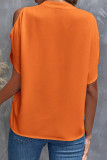 Elegant Solid Patchwork V Neck Tops