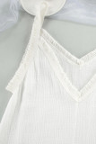 Casual Living Solid Tassel V Neck Sling Dress Dresses