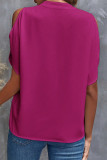 Elegant Solid Patchwork V Neck Tops