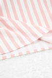 Sweet Living Striped Print Contrast V Neck Sleeveless Two Pieces