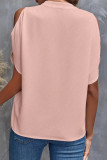 Elegant Solid Patchwork V Neck Tops