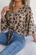 Casual Leopard Frenulum Stringy Selvedge Tops