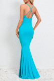 Sexy Formal Solid V Neck Trumpet Mermaid Dresses