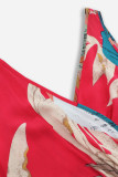 Sexy Vacation Floral Bandage Slit V Neck Printed Dress Dresses