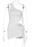 Sexy Solid Draw String Backless Sleeveless Two Pieces