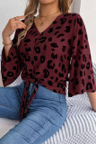Casual Leopard Frenulum Stringy Selvedge Tops