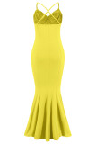 Sexy Formal Solid V Neck Trumpet Mermaid Dresses