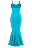 Sexy Formal Solid V Neck Trumpet Mermaid Dresses