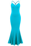 Sexy Formal Solid V Neck Trumpet Mermaid Dresses