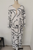 Casual Geometric Print V Neck Dresses