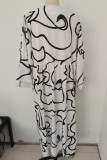 Casual Geometric Print V Neck Dresses