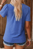 Casual Simplicity Solid Fold O Neck T-Shirts