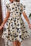 Sweet Elegant Print Butterfly V Neck Printed Dress Dresses