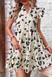 Sweet Elegant Print Butterfly V Neck Printed Dress Dresses