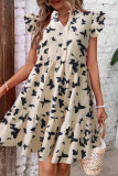 Sweet Elegant Print Butterfly V Neck Printed Dress Dresses