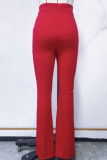 Casual Solid Mesh Skinny High Waist Speaker Patchwork Bottoms