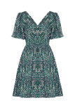 Vintage Animal Print Print Backless V Neck A Line Dresses