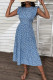 Sweet Elegant Floral Flounce O Neck A Line Dresses