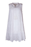 Casual Simplicity Solid Tassel Hollowed Out O Neck Sleeveless Dress Dresses