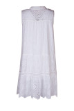Casual Simplicity Solid Tassel Hollowed Out O Neck Sleeveless Dress Dresses