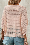 Casual Solid Hollowed Out O Neck Tops