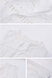 Casual Simplicity Solid Tassel Hollowed Out O Neck Sleeveless Dress Dresses