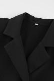 British Style Solid Buttons Turn-back Collar Suit Dress Dresses