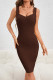 Sexy Solid Frenulum Backless V Neck Wrapped Skirt Dresses