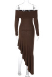 Sexy Solid Stringy Selvedge Off the Shoulder Princess Dresses(No Belt)