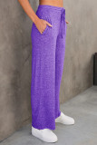 Casual Simplicity Solid Pocket Loose High Waist Straight Solid Color Bottoms