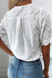Sweet Solid Lace V Neck Tops