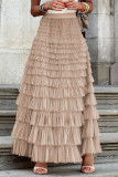 Celebrities Elegant Solid Mesh High Waist Type A Solid Color Bottoms