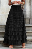 Celebrities Elegant Solid Mesh High Waist Type A Solid Color Bottoms