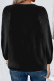 Casual Solid Sequins V Neck Tops