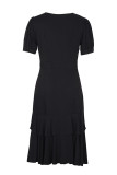 Elegant Solid Buttons Flounce V Neck Irregular Dress Dresses