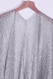 Sexy Vacation Solid Tassel Slit Sequined Swimwears Cover Up