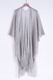 Sexy Vacation Solid Tassel Slit Sequined Swimwears Cover Up