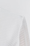 Sweet Vacation Solid See-through Flounce V Neck Beach Dress Dresses