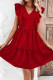 Sweet Solid Backless V Neck Cake Skirt Dresses