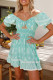 Casual Vacation Print Frenulum Off the Shoulder A Line Dresses