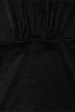 Celebrities Elegant Solid Patchwork V Neck Trumpet Mermaid Dresses