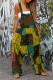 Casual Vintage Geometric Print Pocket Loose Jumpsuits