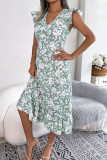 Casual Vacation Floral Stringy Selvedge V Neck Beach Dress Dresses