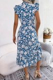 Casual Vacation Floral Stringy Selvedge V Neck Beach Dress Dresses