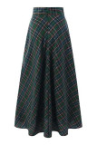 Elegant Plaid Contrast High Waist Type A Full Print Bottoms